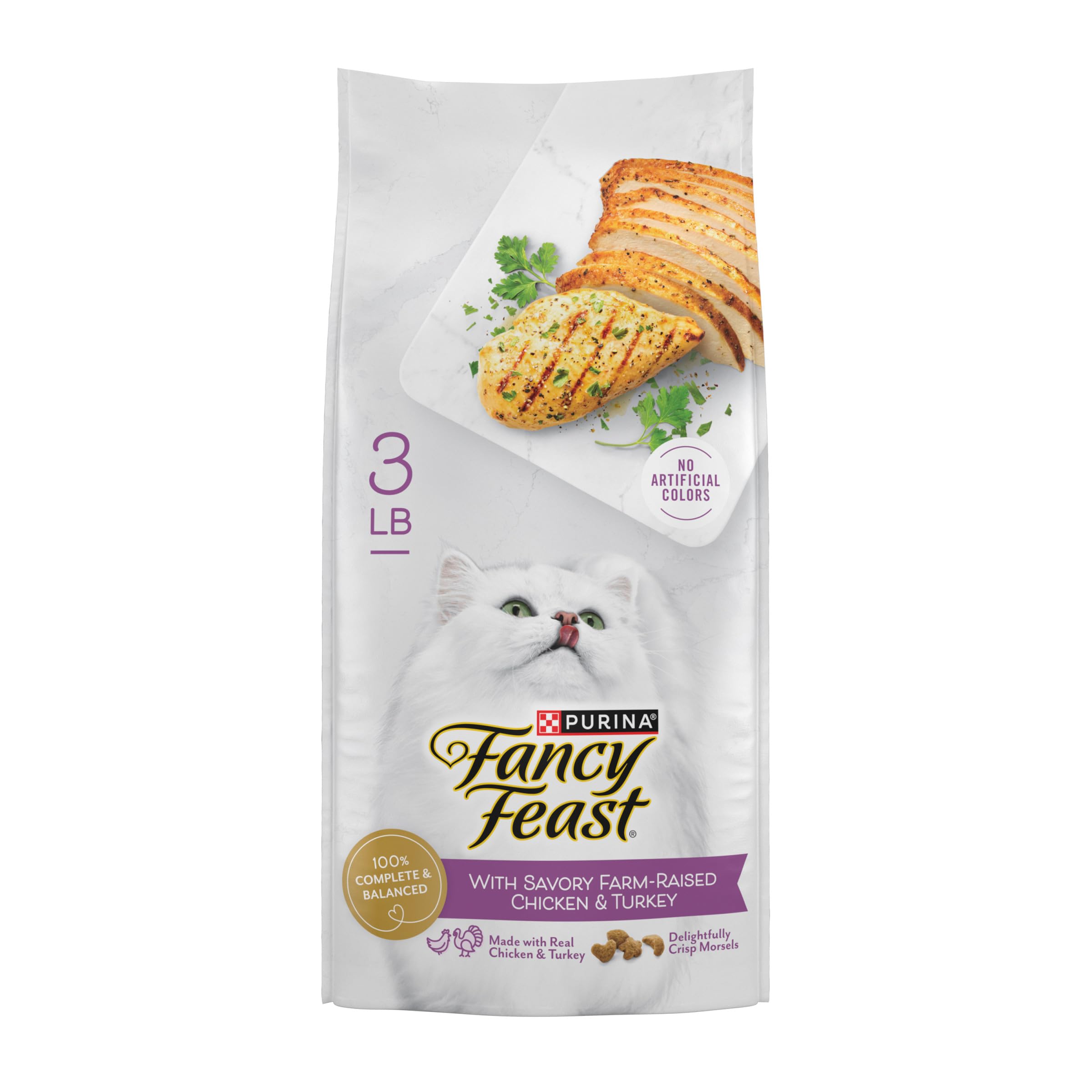 Fancy Feast sachet devant montrant la marque et l’appétence