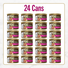 Fancy Feast gros plan sur la texture lisse de la pâté, appétence renforcée