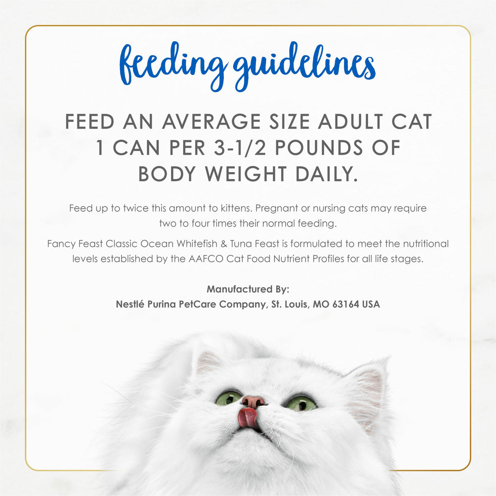 Fancy Feast boîte à côté d’une main montrant taille individuelle pratique