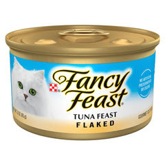 Fancy Feast face avant emballage montrant boîtes et bénéfice stockage pratique