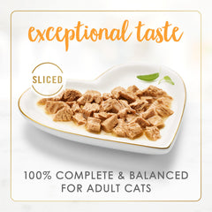Fancy Feast gros plan des tranches de dinde pour texture tendre et attractivité
