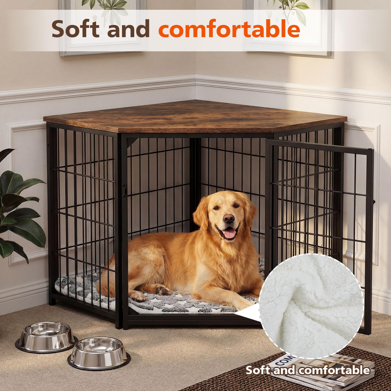 Fanfanwin tapis installé dans une cage d'angle, crée un coin sécurisé et cosy