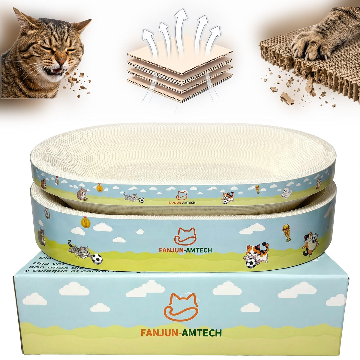FANJUN-AMTECH griffoir ovale face avant, protège meubles élégamment