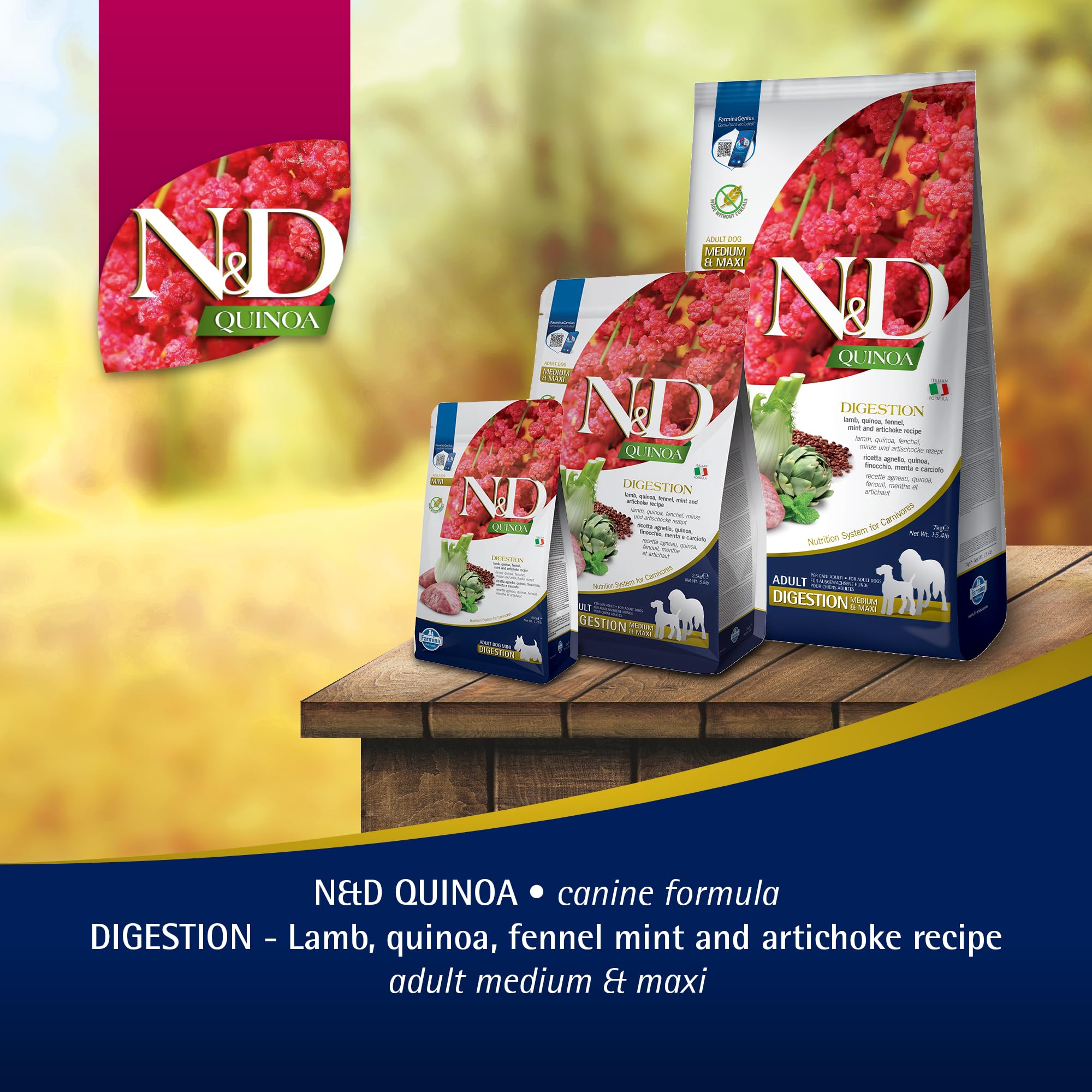 Deux formats Farmina 5.5lb et 15.4lb pour différentes routines familiales