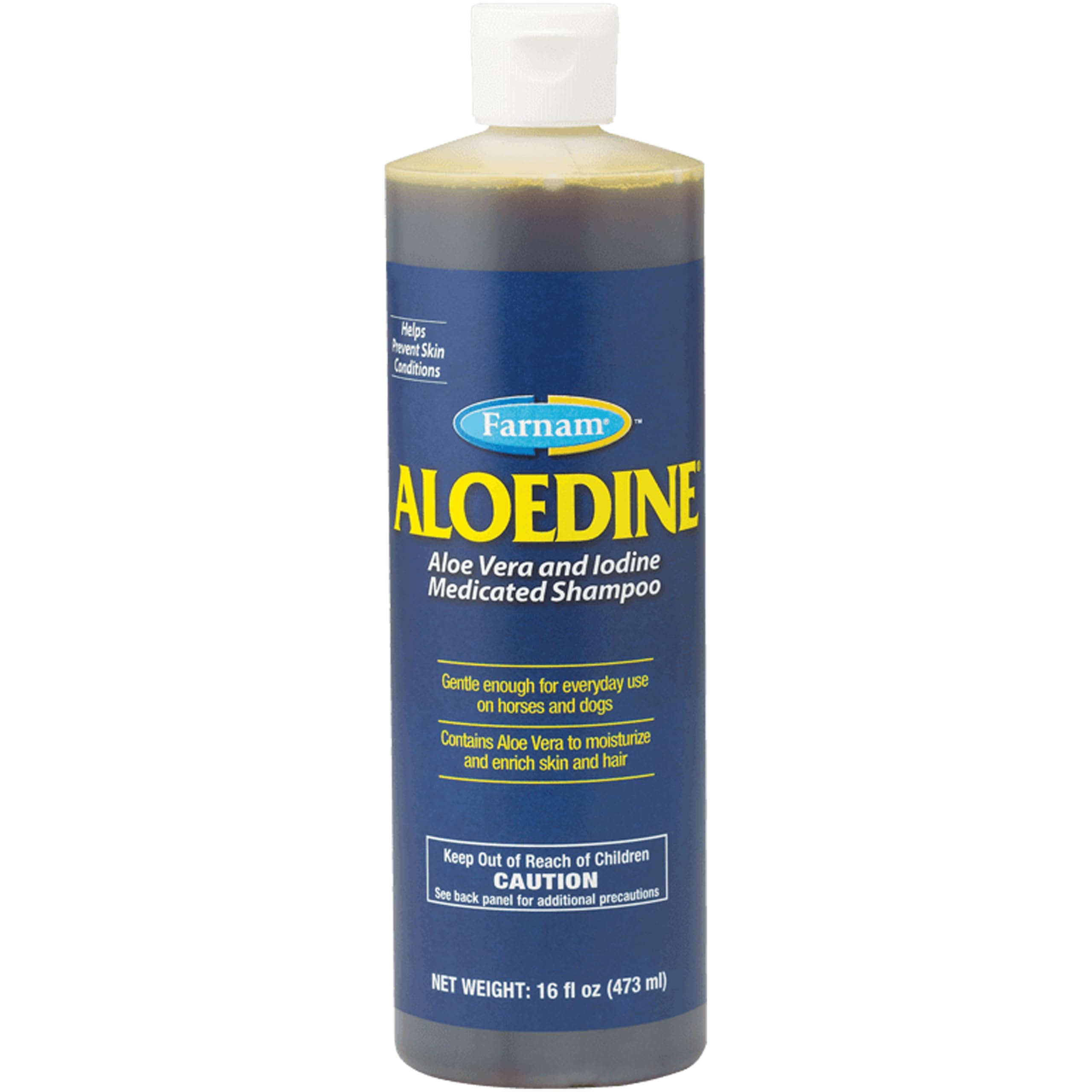 Farnam Aloedine flacon 473 ml vu de face montrant l'étiquette et usage facile