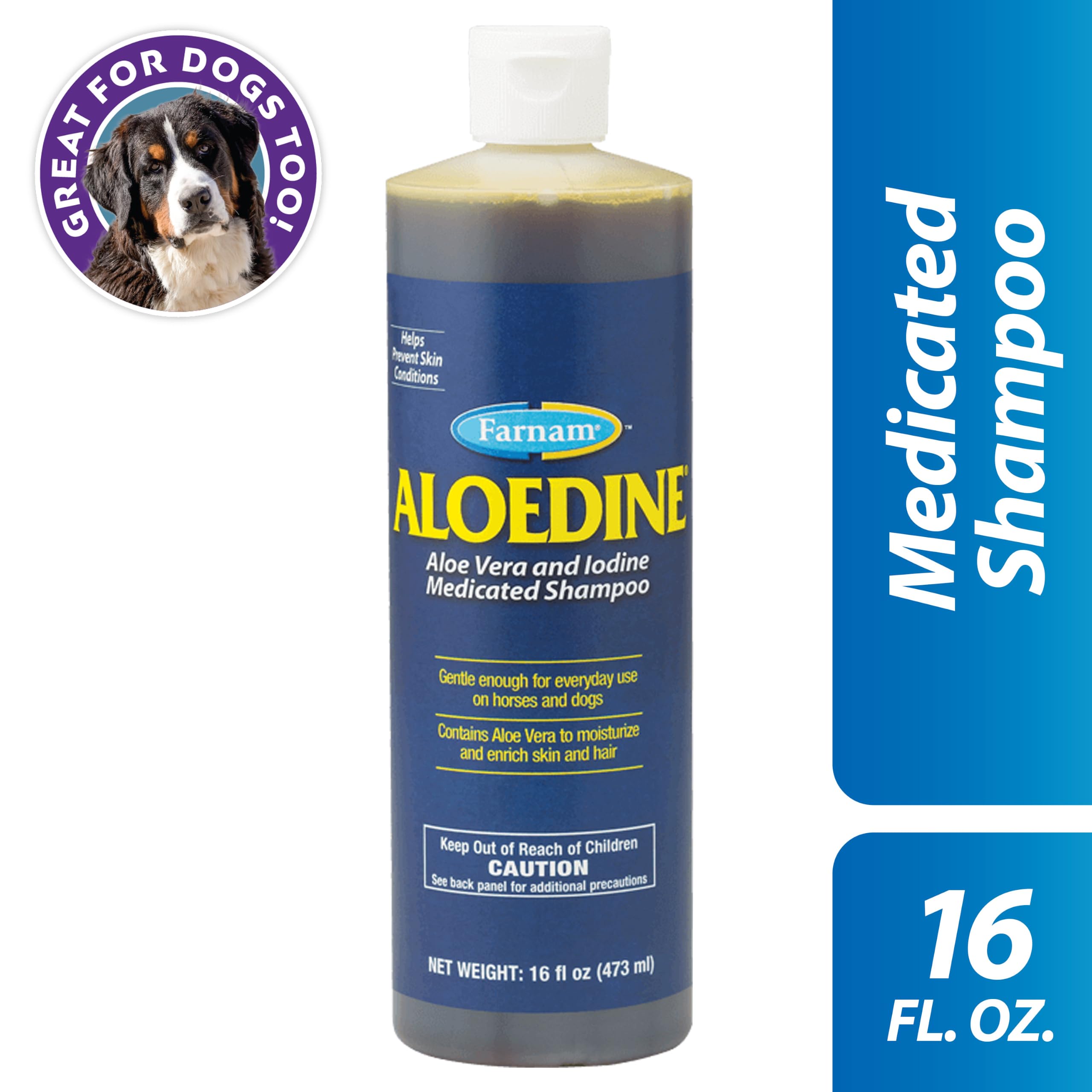 Farnam Aloedine mousse riche sur pelage illustrant nettoyage et hydratation
