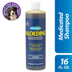 Farnam Aloedine mousse riche sur pelage illustrant nettoyage et hydratation
