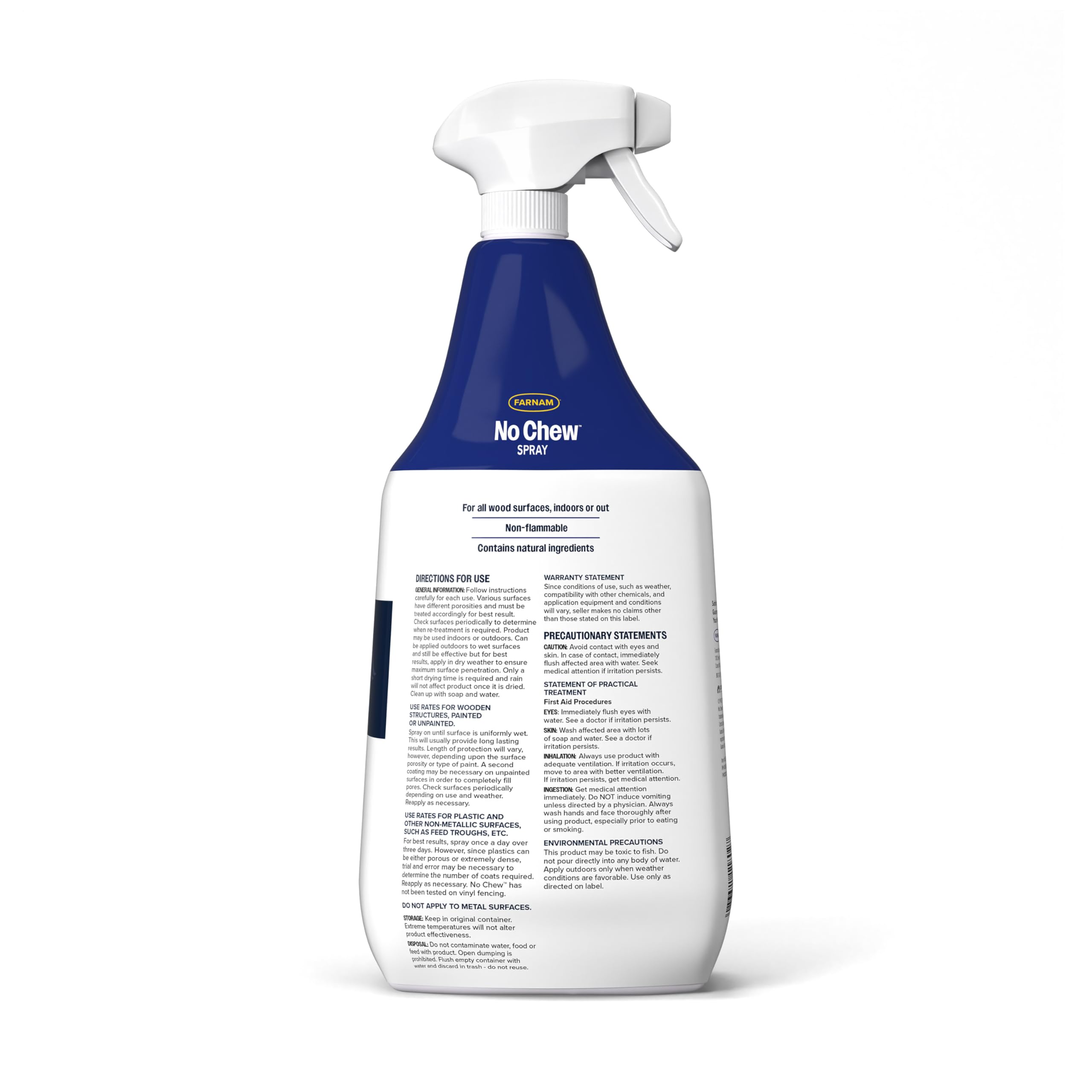 Bouteille Farnam No Chew dans une écurie en situation d’utilisation extérieure
