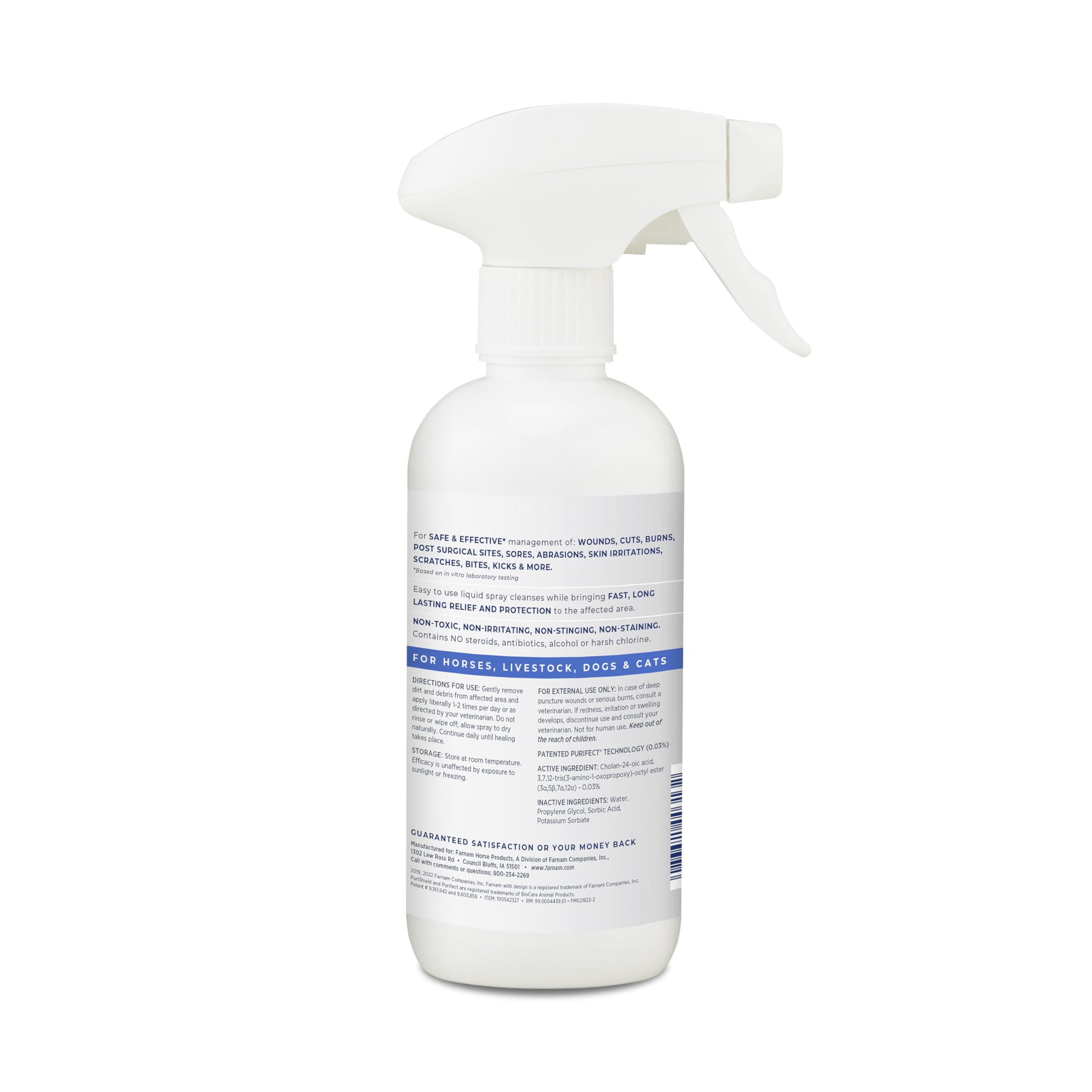 Farnam Purishield appliqué sur différentes zones du pelage pour polyvalence