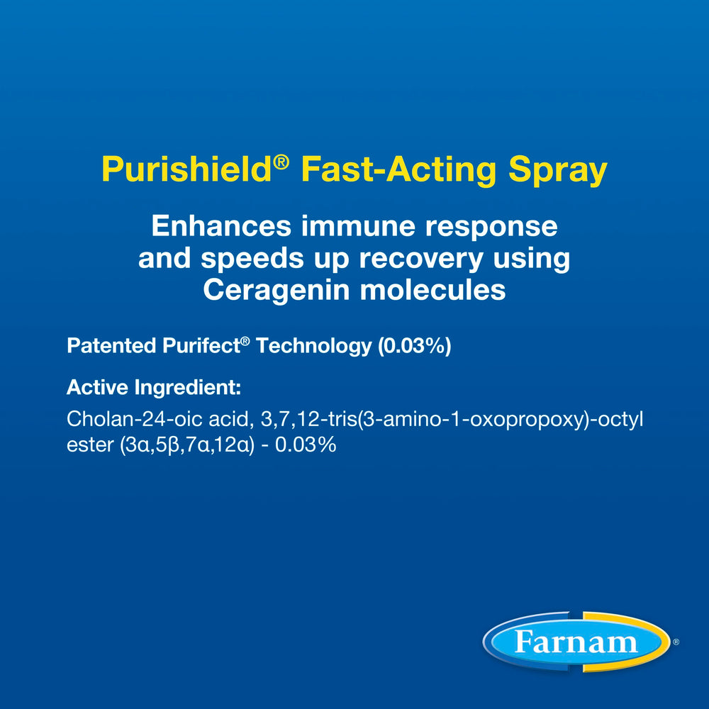 Farnam Purishield flacon tenu en main pour montrer échelle et ergonomie