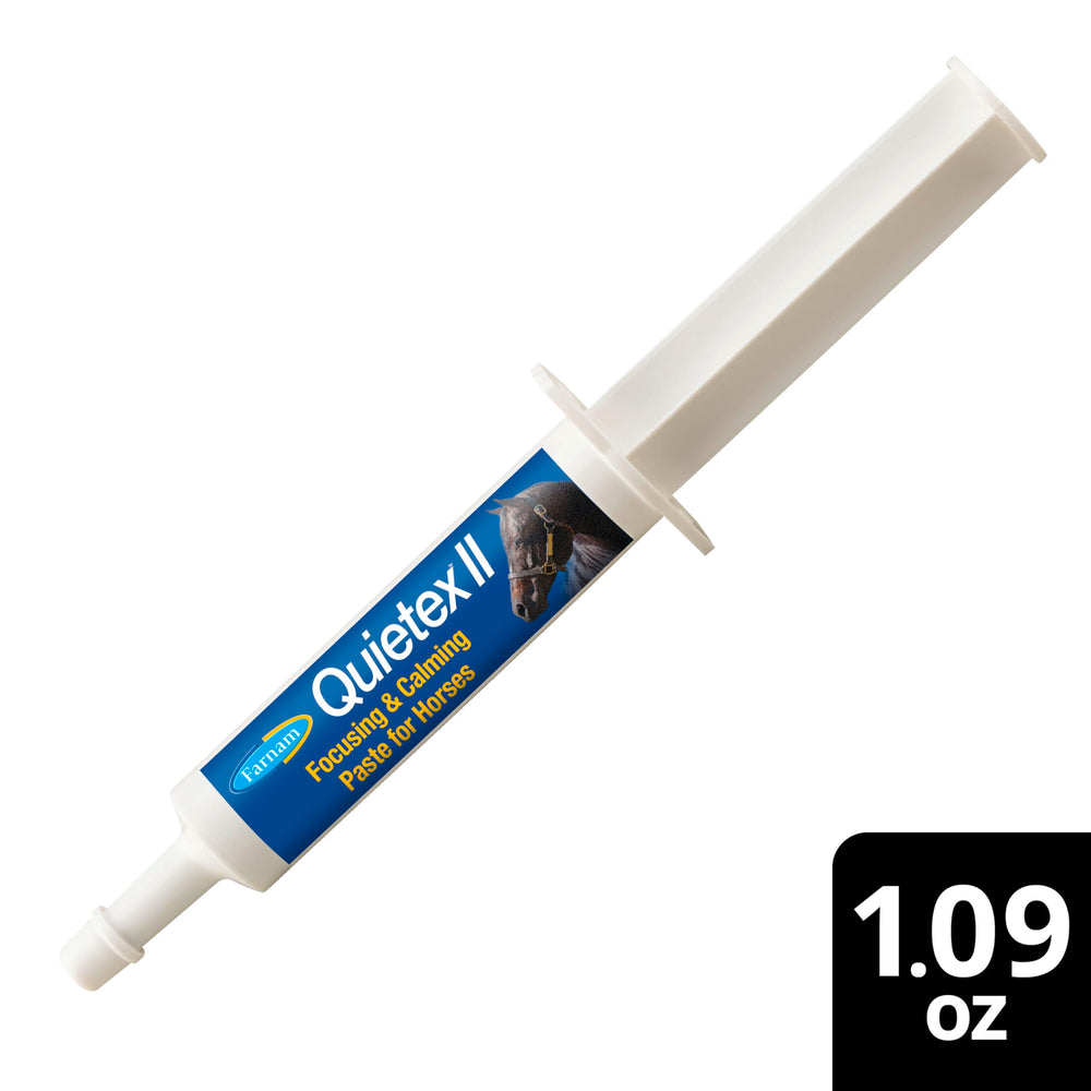Farnam cavalier utilisant produit pour tranquilliser avant sortie bénéfice performance