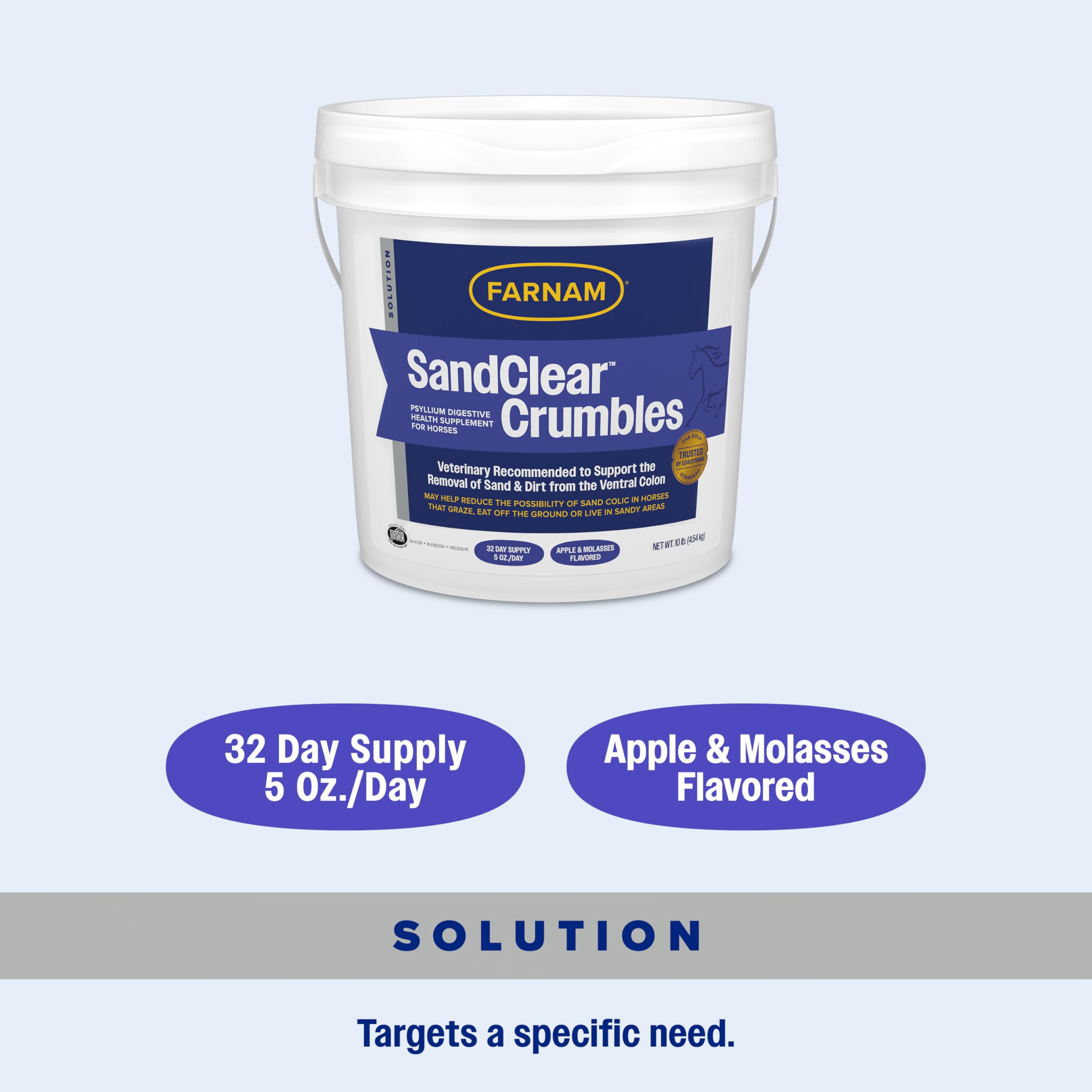 Pot ouvert de Farnam SandClear exposant le contenu prêt à l’emploi et facile à stocker