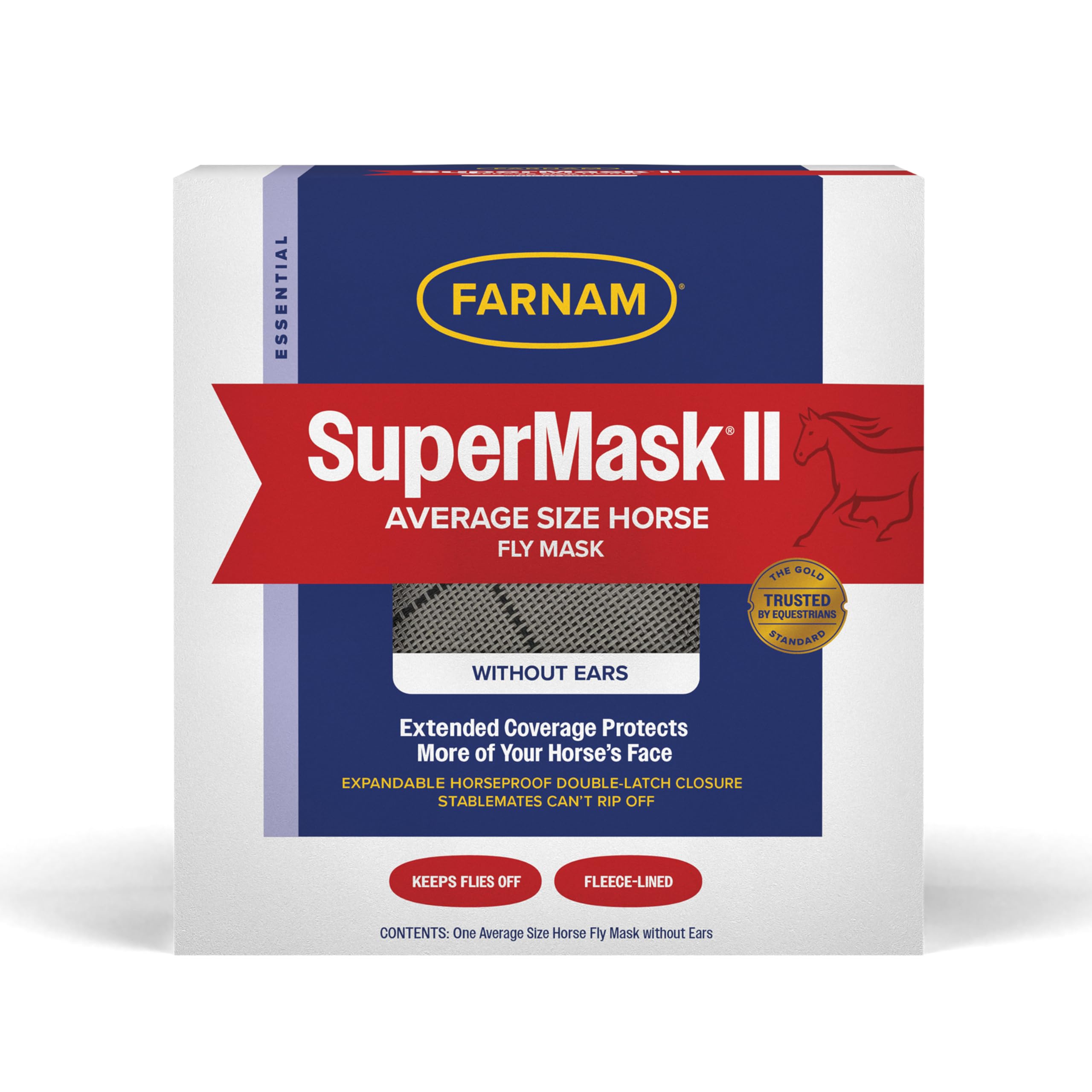Farnam profil du masque sur tête de cheval montrant maintien sécurisé