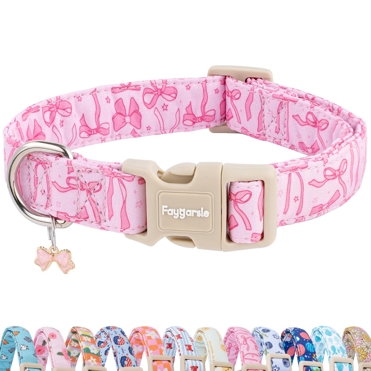 Faygarsle collier rose face avant élégant pour promenades