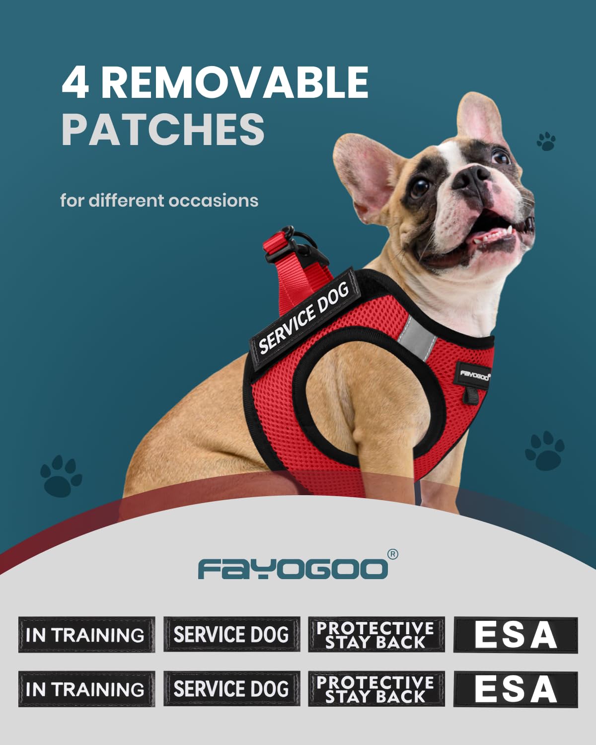 FAYOGOO patch velcro amovible pour identification rapide
