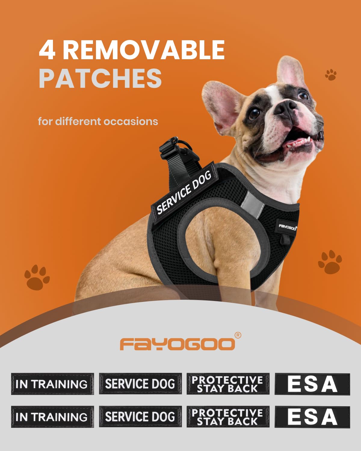 FAYOGOO patchs amovibles montrant identification interchangeable pratique