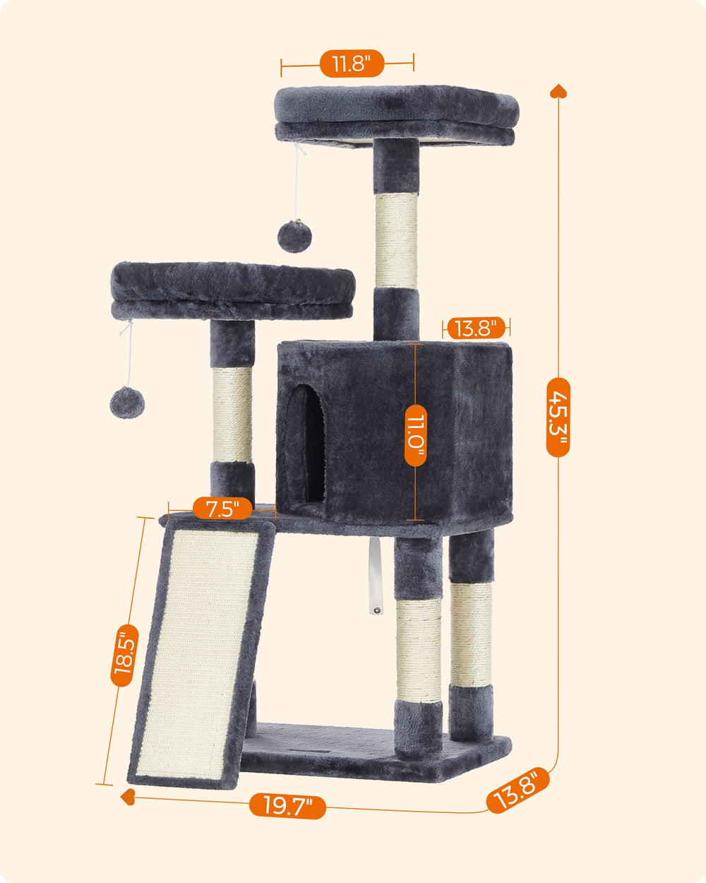 FEANDREA comparaison taille avec chat montrant proportions réelles