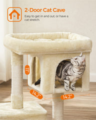 FEANDREA niche supérieure à deux ouvertures facilitant accès et vue pour le chat