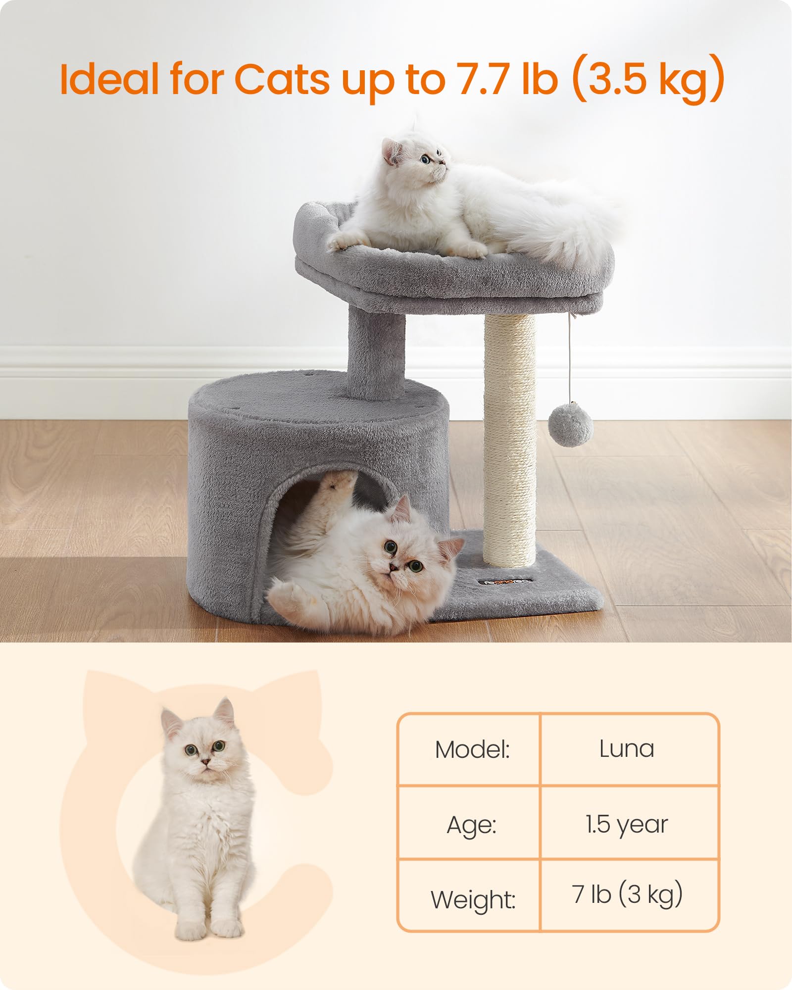 FEANDREA plateforme supérieure en peluche pour siestes moelleuses et observation