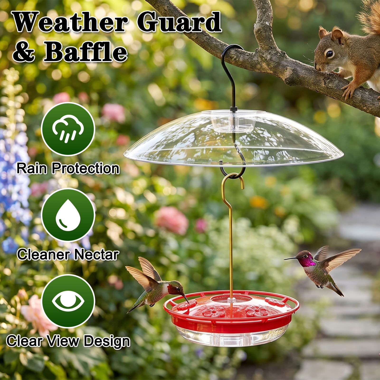 FEED GARDEN dôme anti‑pluie protège le nectar et prolonge sa fraîcheur