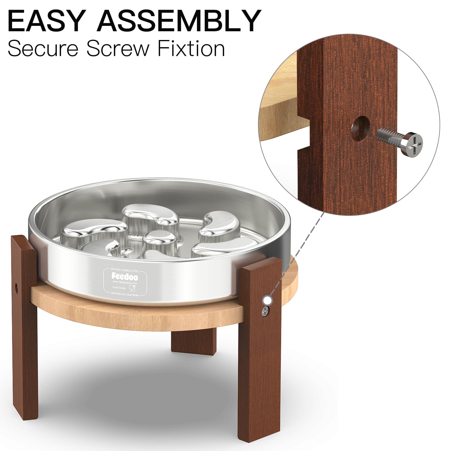 Feedoo démontage et vis inox, assemblage simple et durable