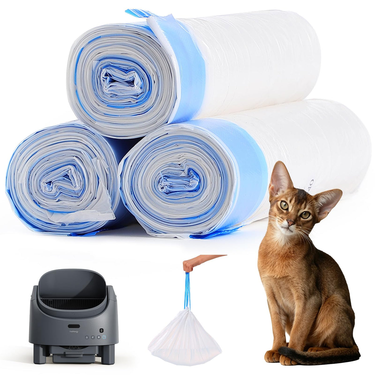 FEELNEEDY emballage des trois rouleaux montrant quantité et compatibilité