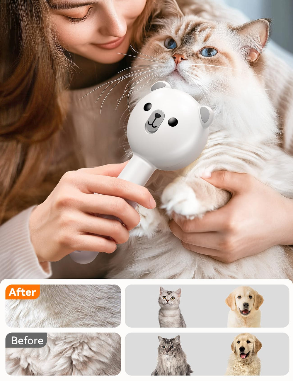 FEELNEEDY brosse utilisée sur chat à poils courts, enlève poils lâches