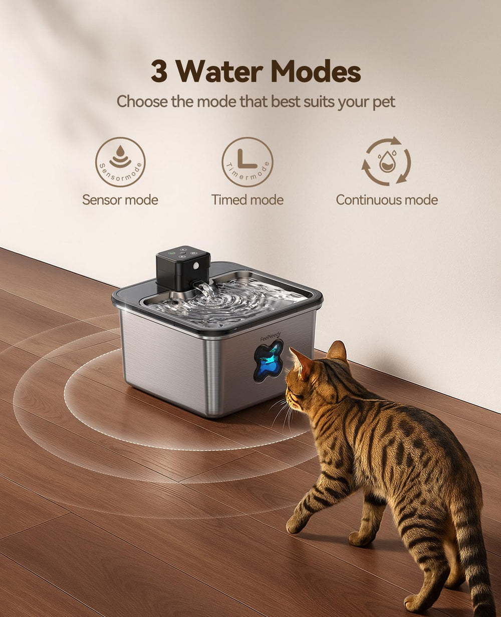 FEELNEEDY fontaine en mode capteur avec chat approchant pour économie d'eau
