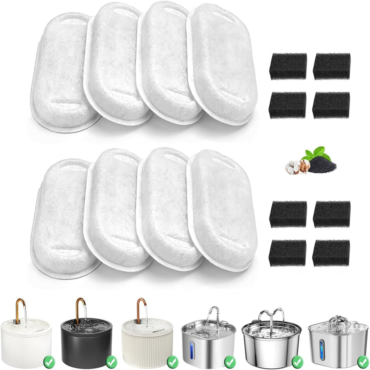 Fehugjue filtre pack 8 face avant, apparence claire et pratique