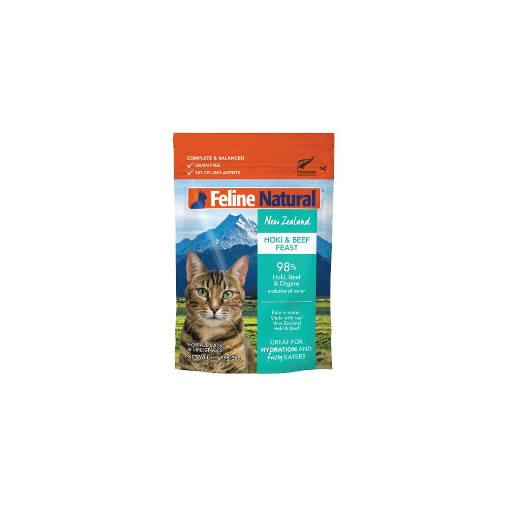 Feline Natural gros plan de la texture pâté appétente favorisant l'acceptation