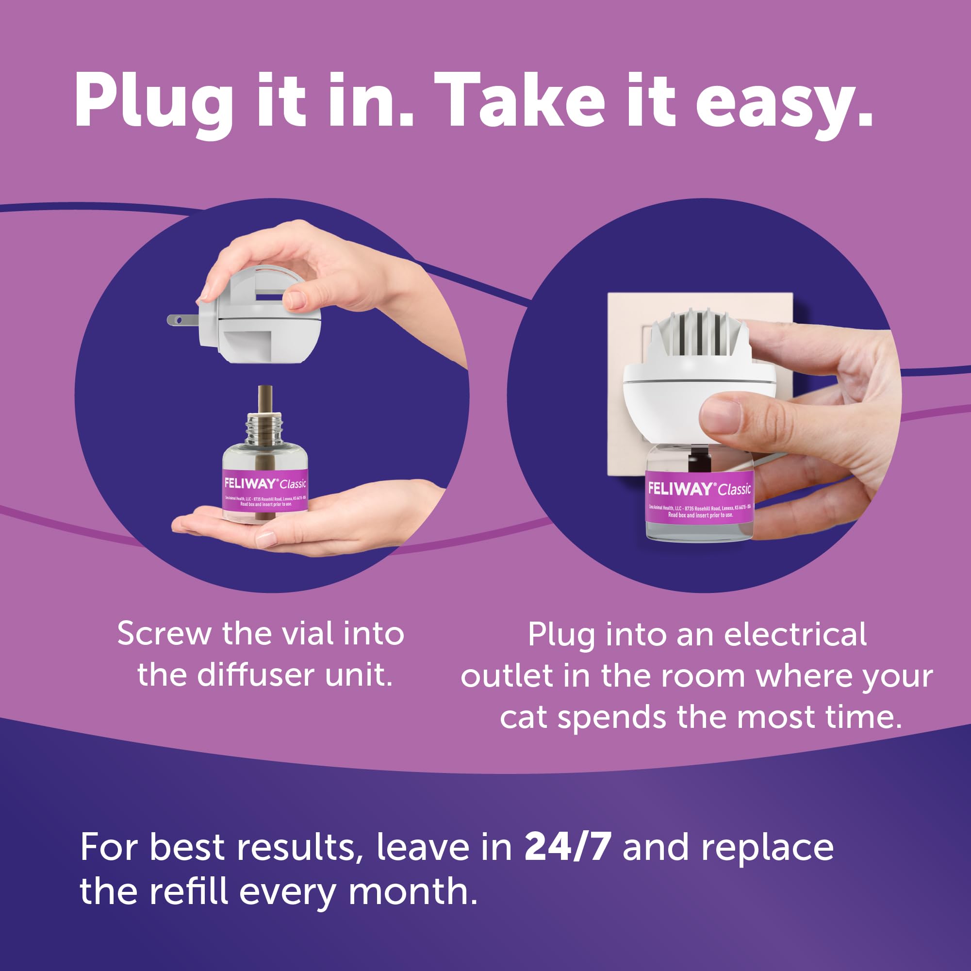 FELIWAY étiquette produit détaillée montrant instructions claires
