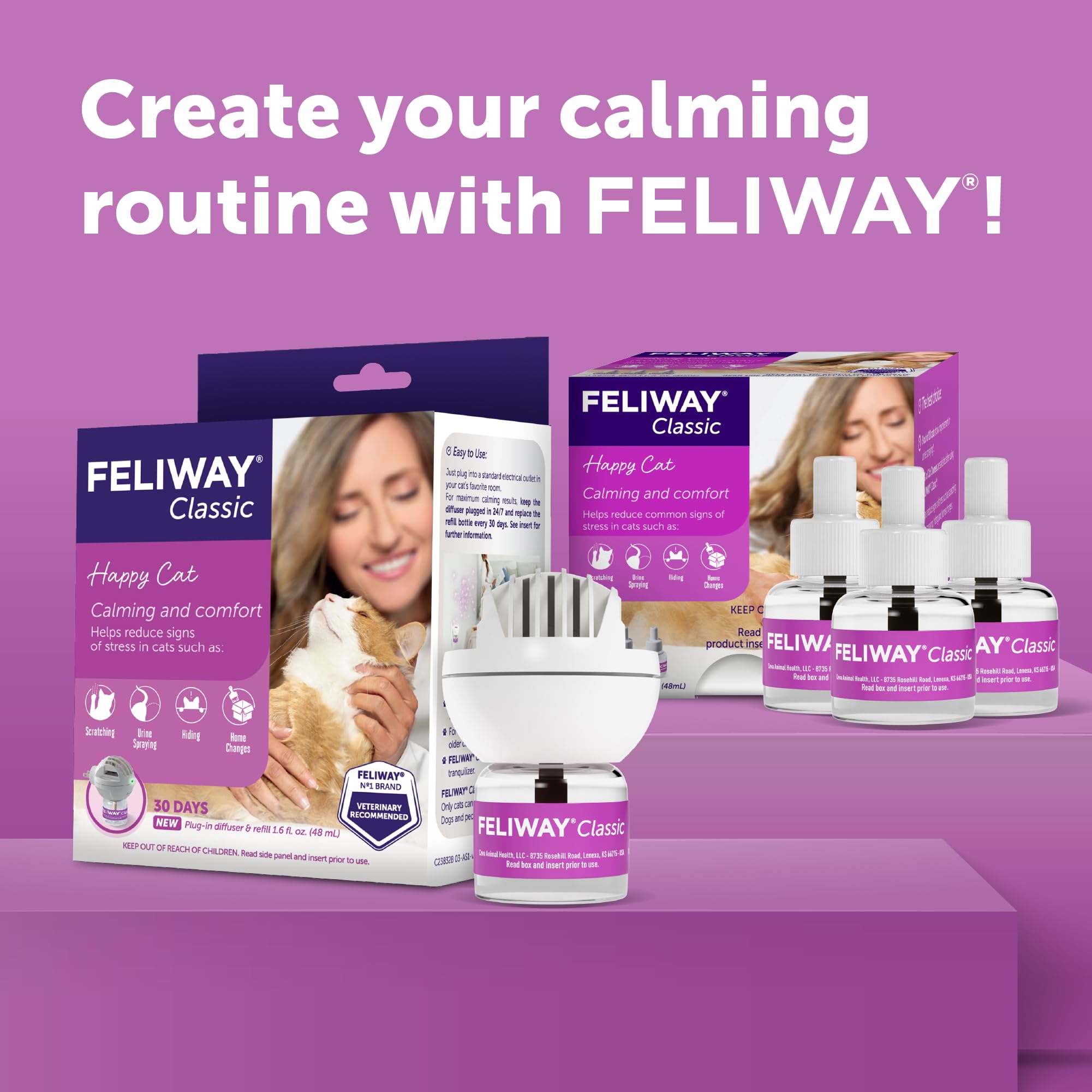 FELIWAY recharge mise en situation salon créant environnement calme pour chat