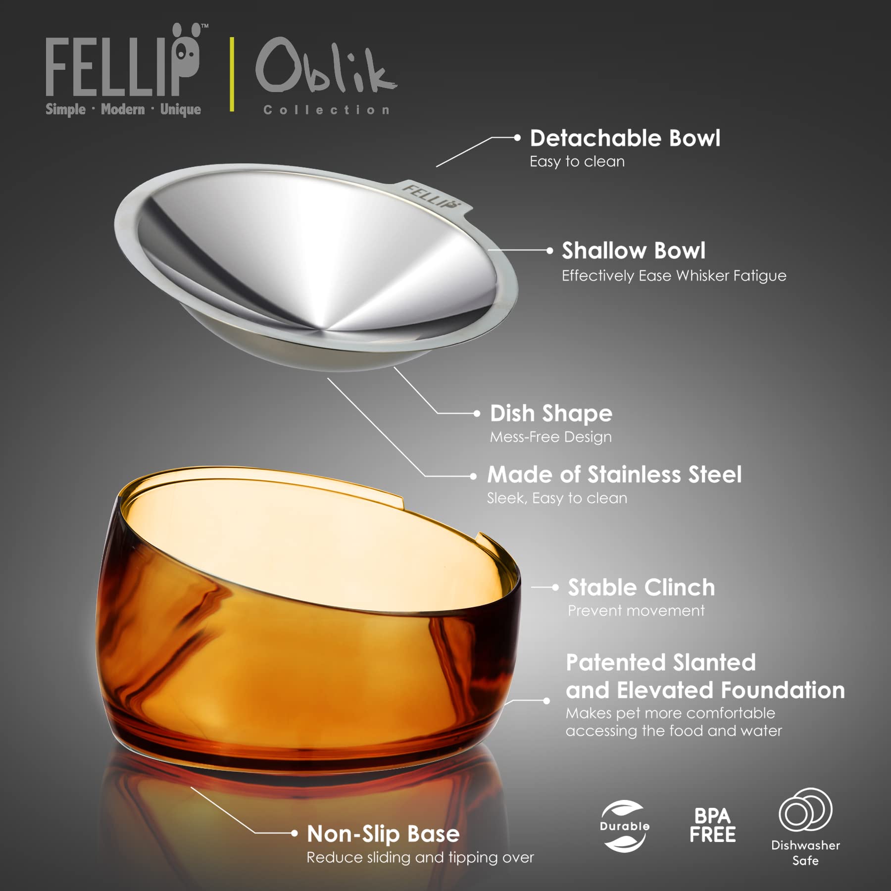 Comparaison taille Felli Oblik montrant capacité 0,5 tasse pratique