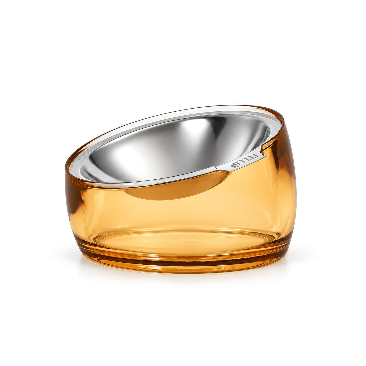 Felli gamelle Oblik face avant dorée, design anti-vomissements bénéfique