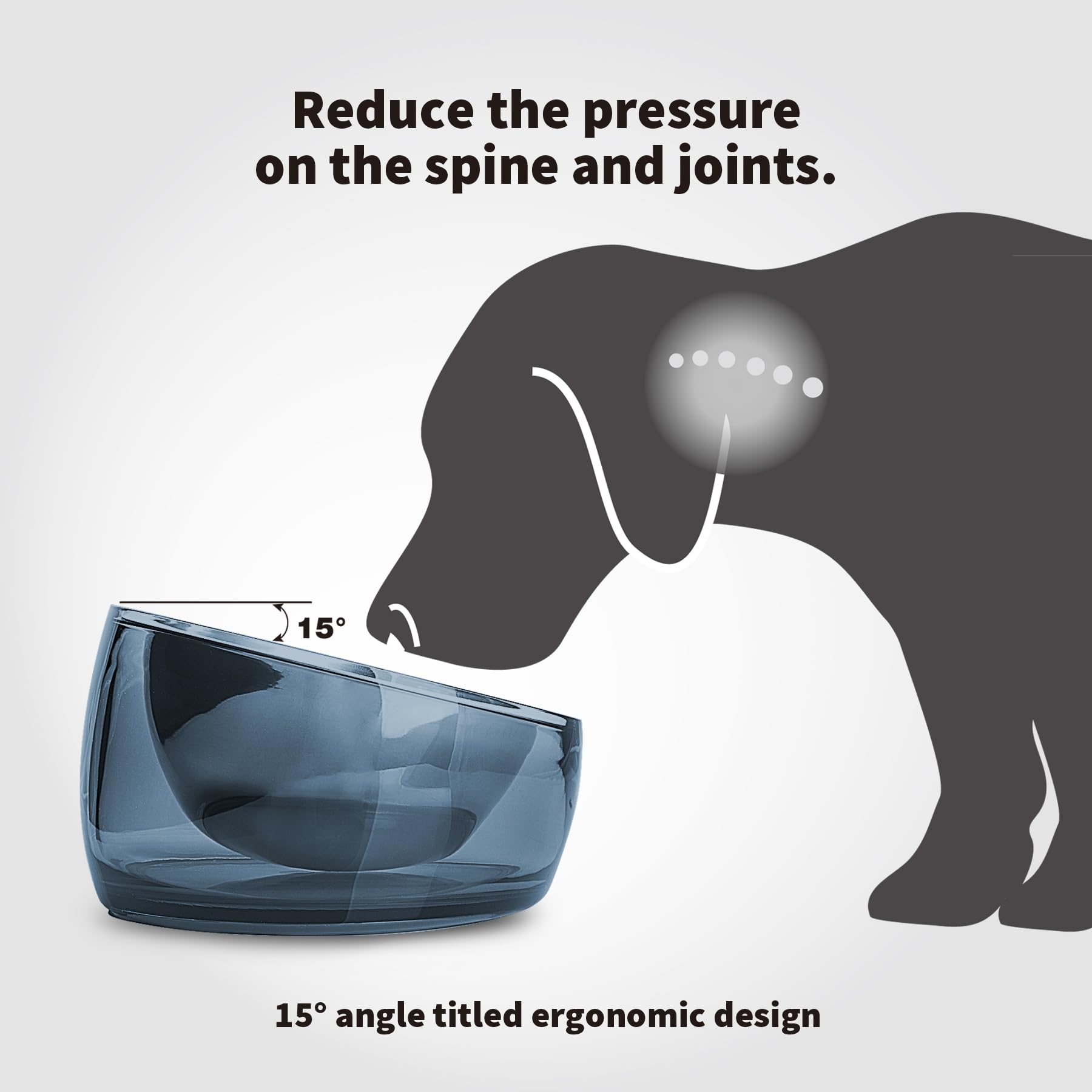 Felli vue d'angle montrant l'inclinaison ergonomique pour animaux