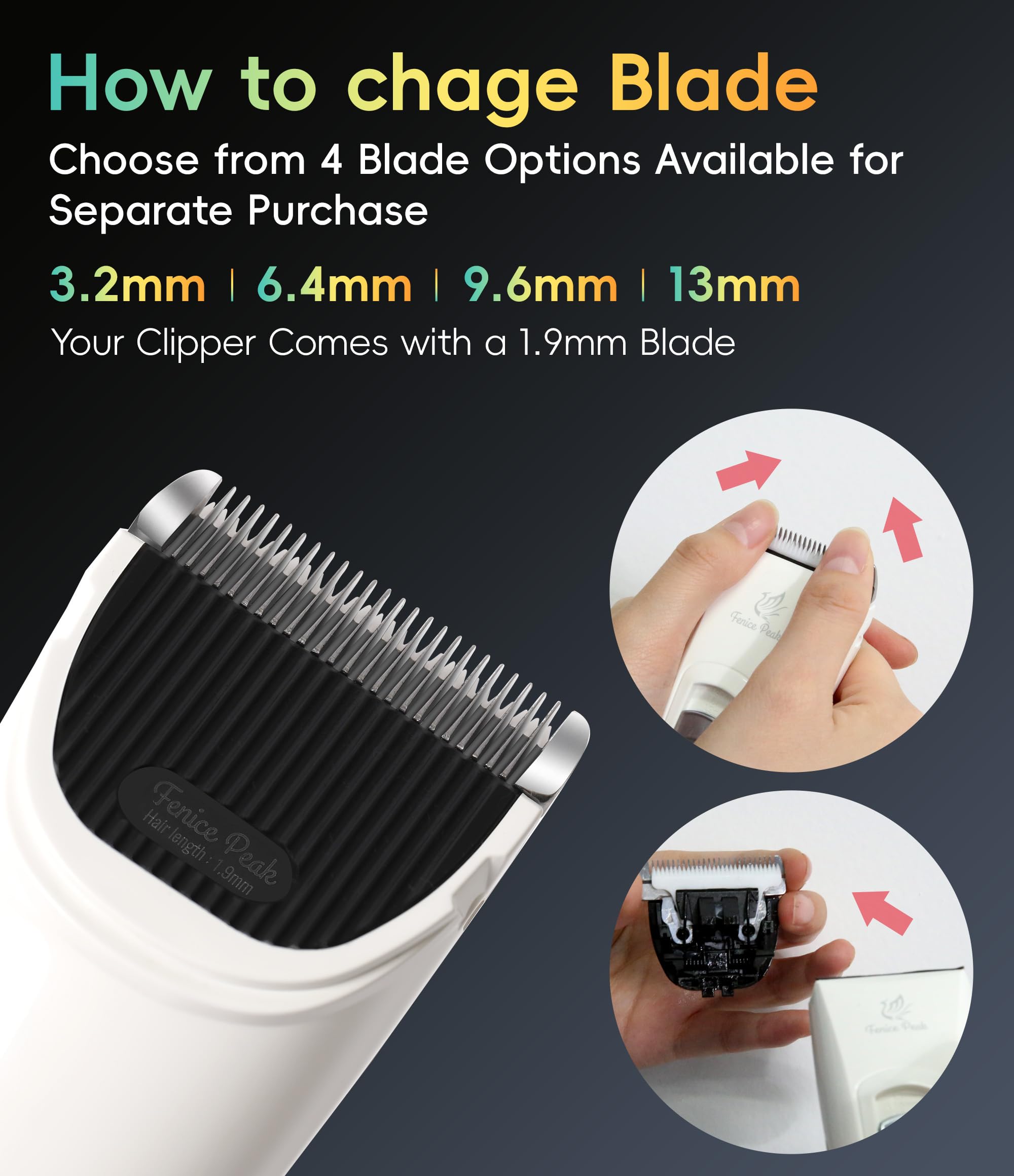 FENICE PEAK tondeuse en usage sur chien, coupe efficace et douce