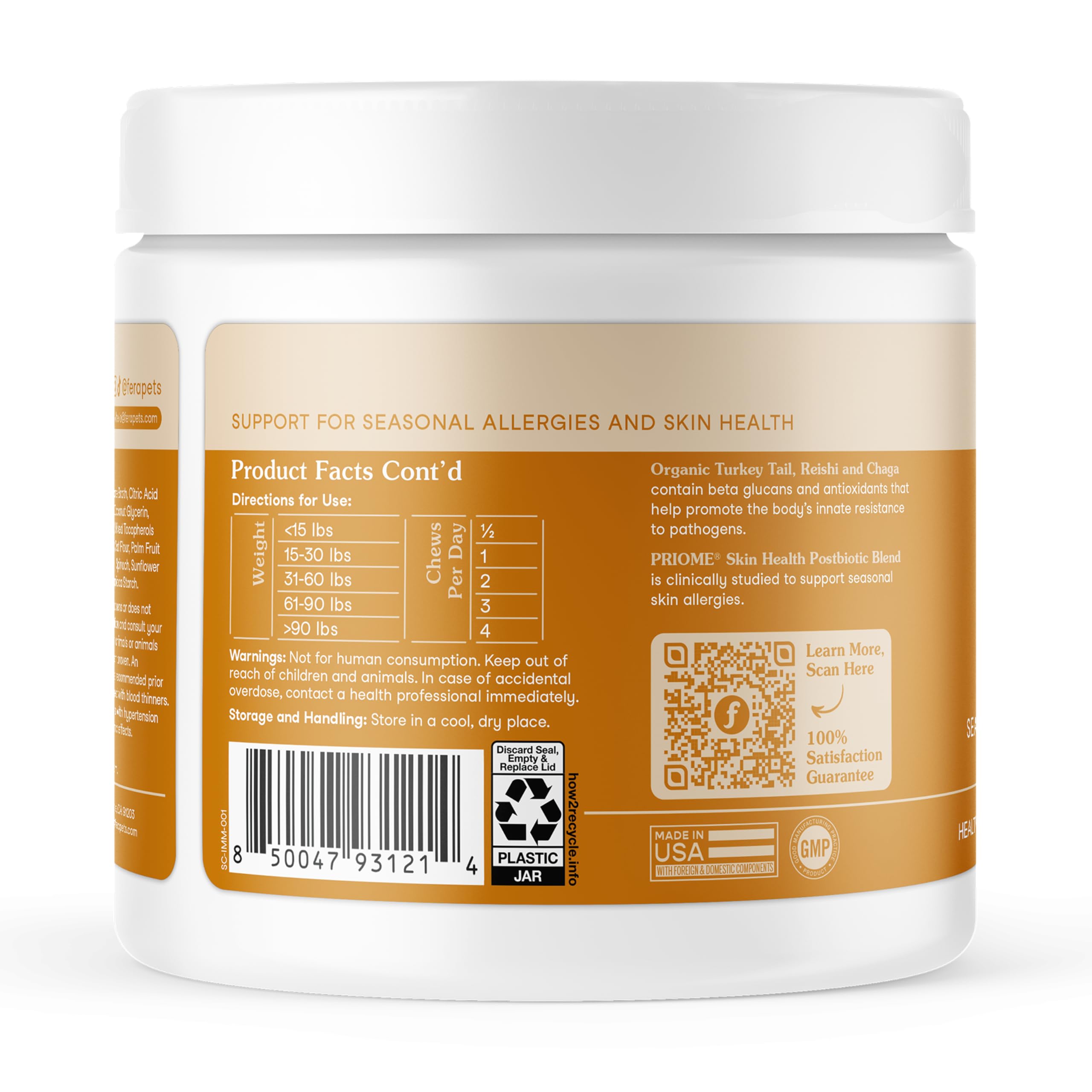 Fera Pets comparaison taille chew avec pièce, aide estimation portion