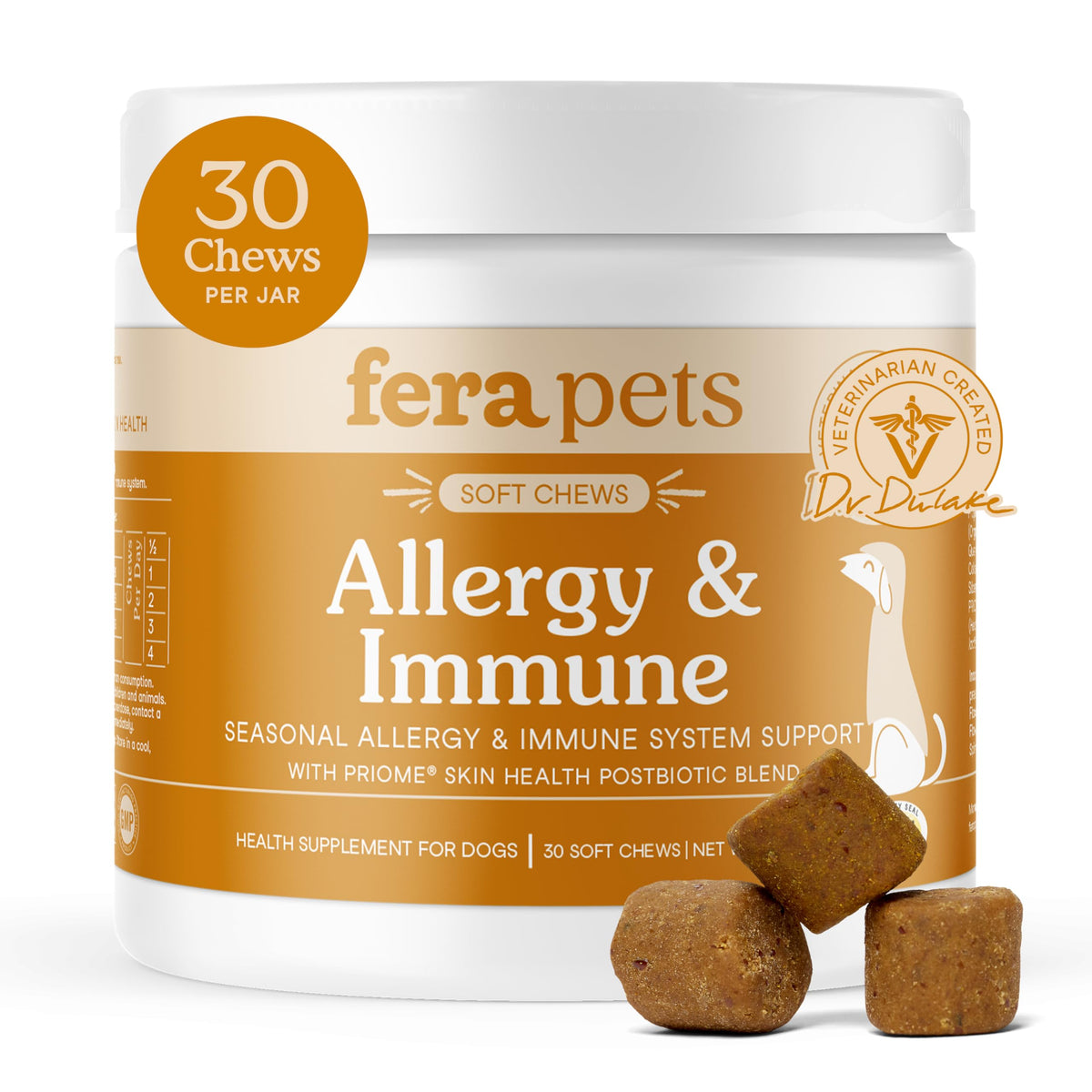 Fera Pets emballage frontal montrant flacon et étiquette, inspire confiance