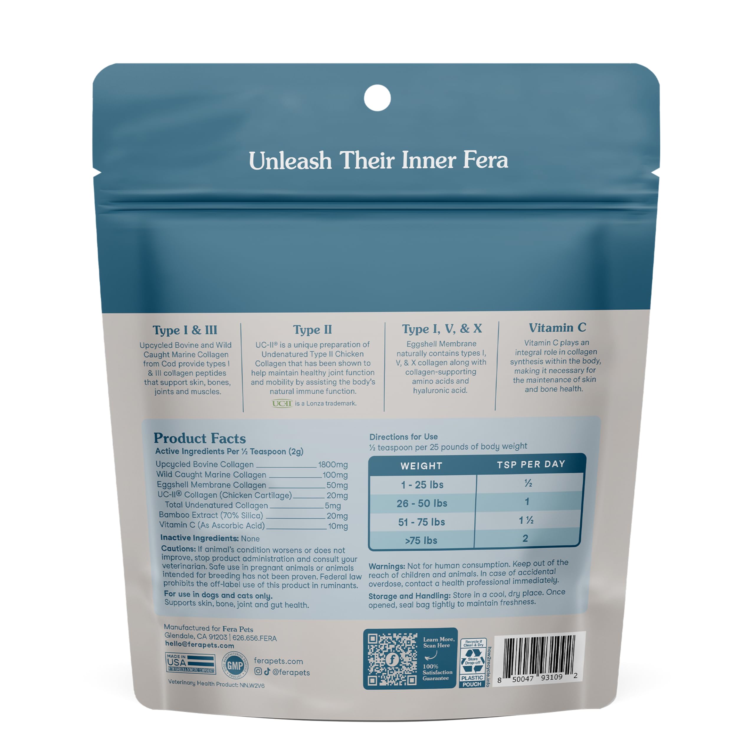 Fera Pets pot 120 g à l'échelle montrant format pratique quotidien