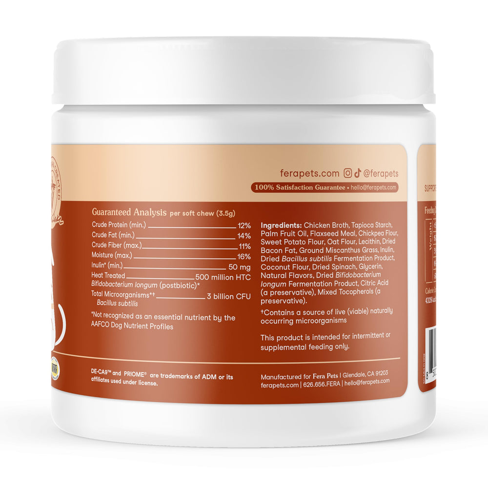 Fera Pets mise en scène voyage montrant soutien digestif en déplacement