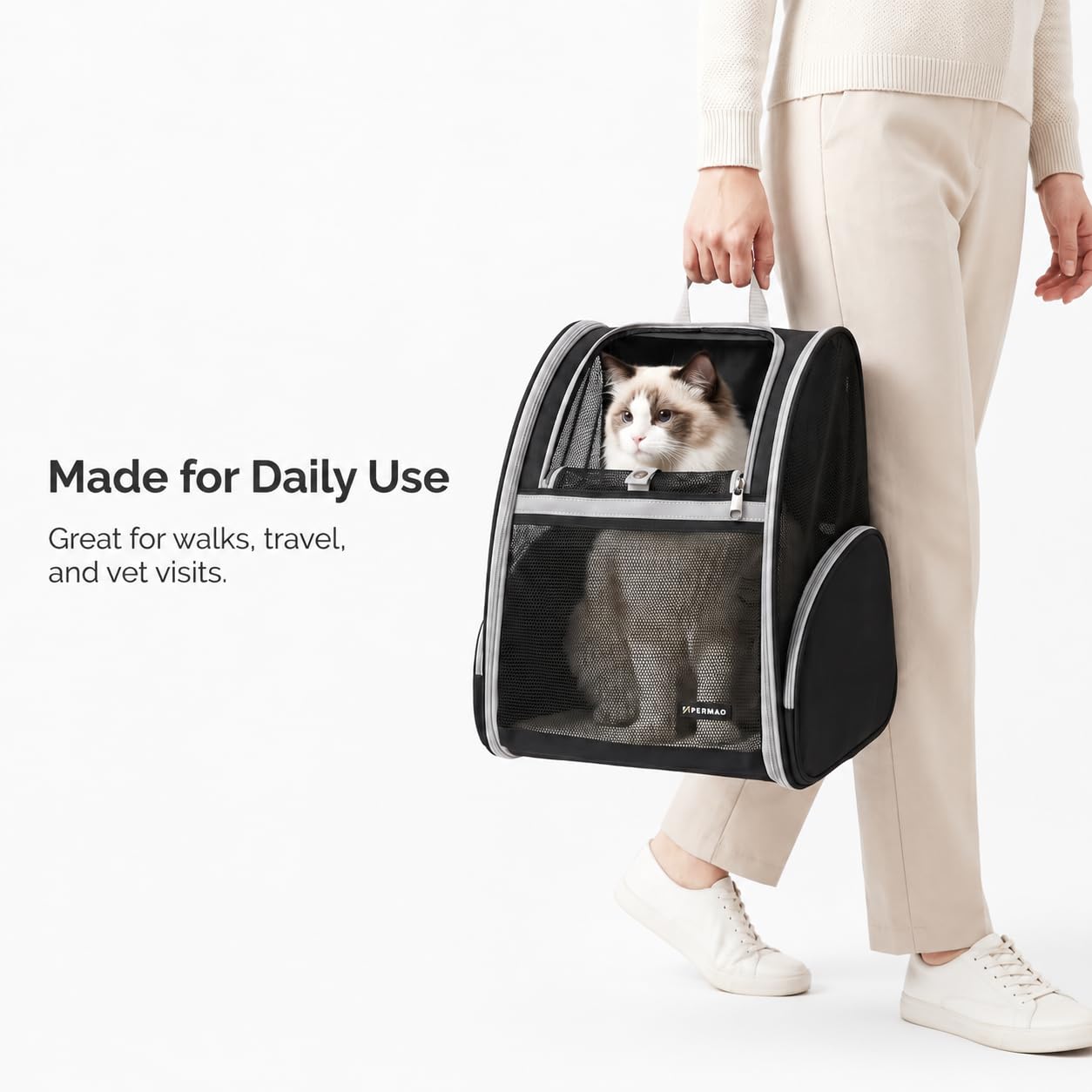 FERMAO poches latérales et porte-bouteille pour rangement d'accessoires