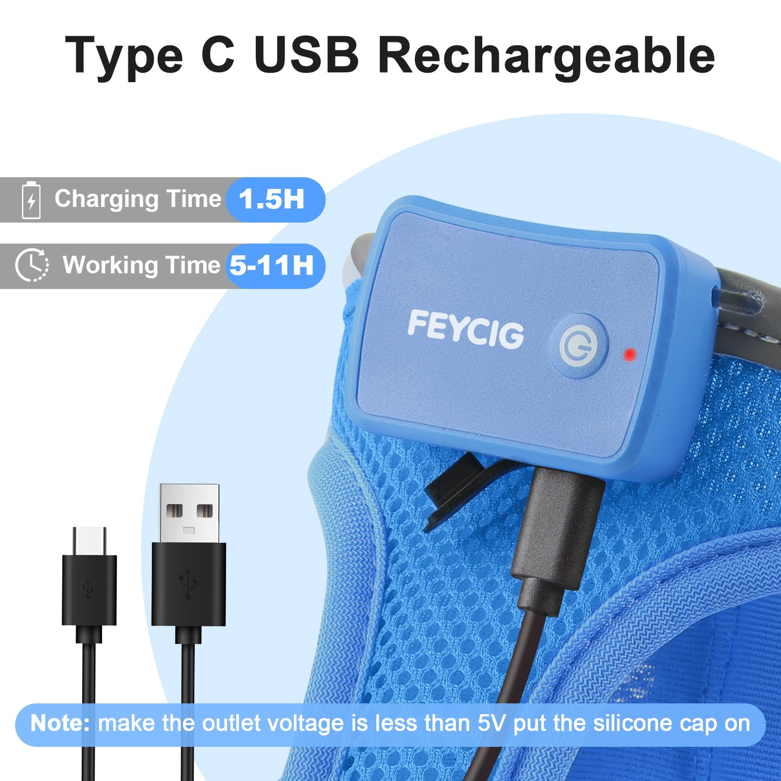 feycig harnais détail velcro et boucle pour ajustement facile