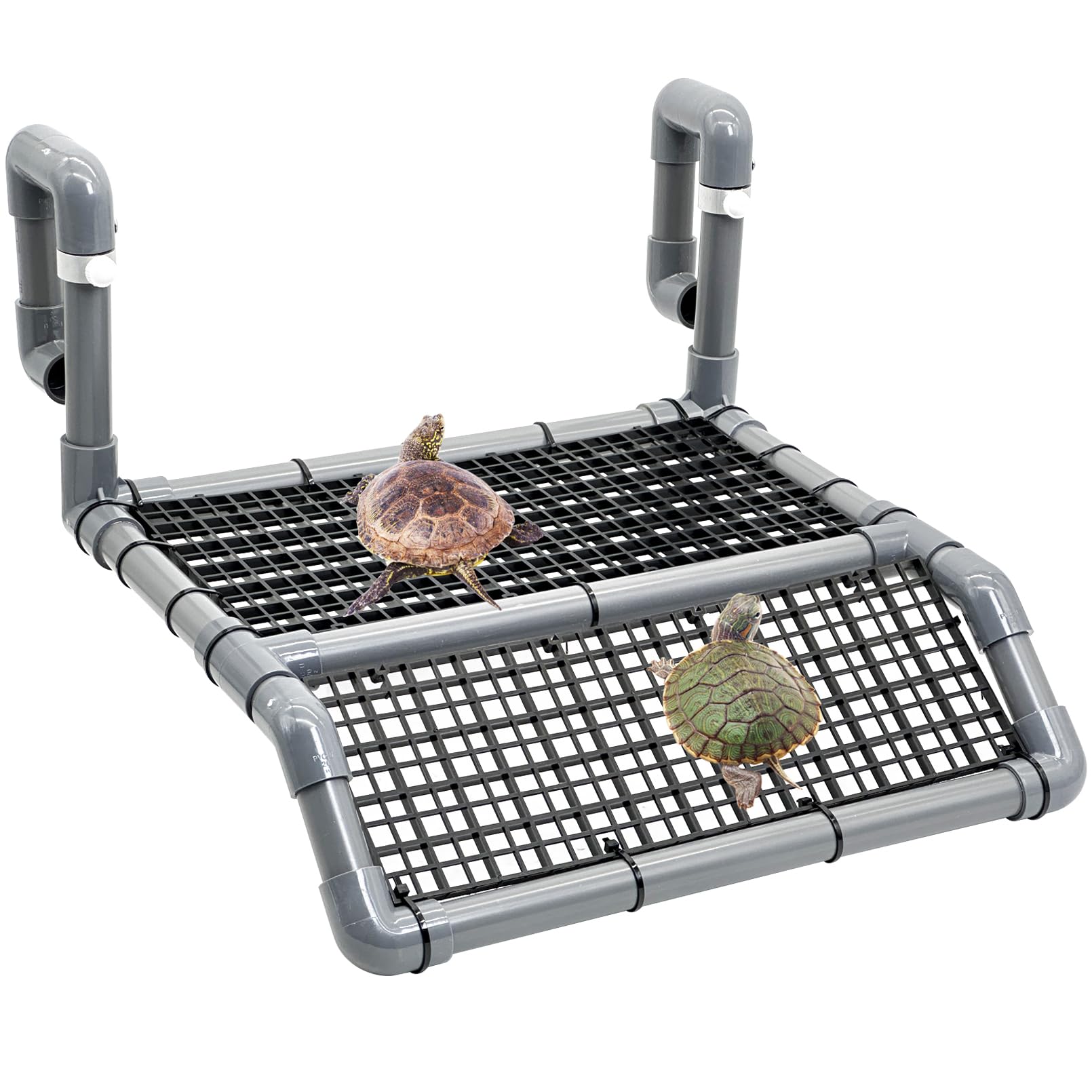 Fhiny plateforme face aquarium montrant fixation et repos sécurisé