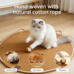 FHKPET chat utilisant tapis montrant confort et divertissement