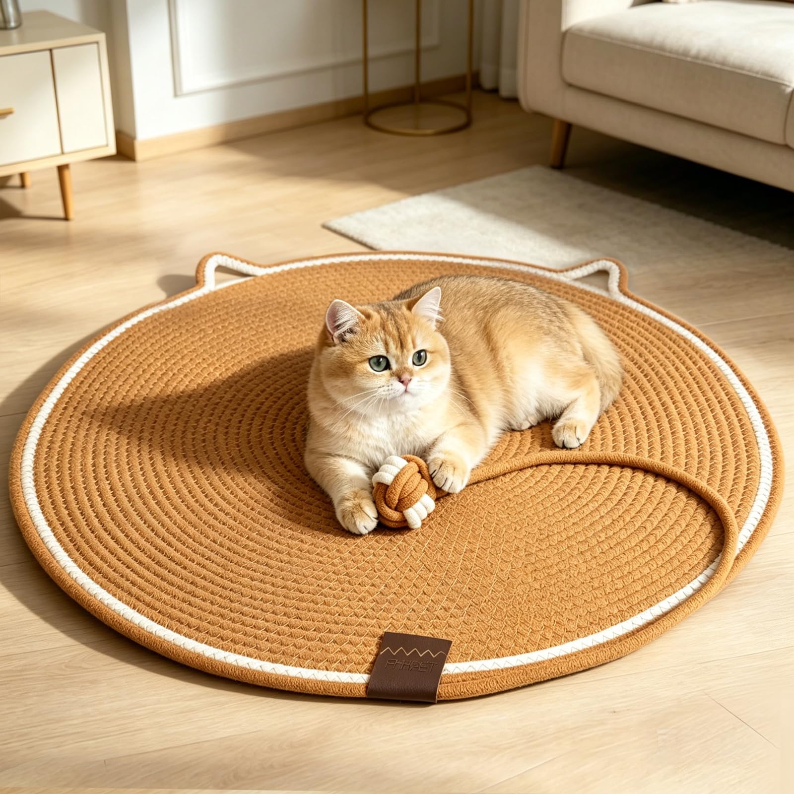 FHKPET tapis griffoir face avant montrant surface résistante et protection meuble