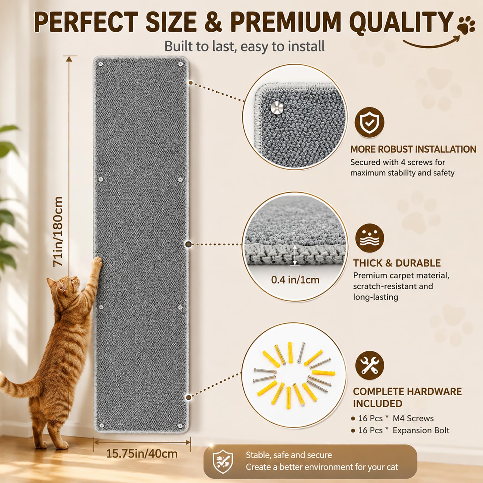 FHTONGE gros plan sur la texture tressée résistante pour griffes durables