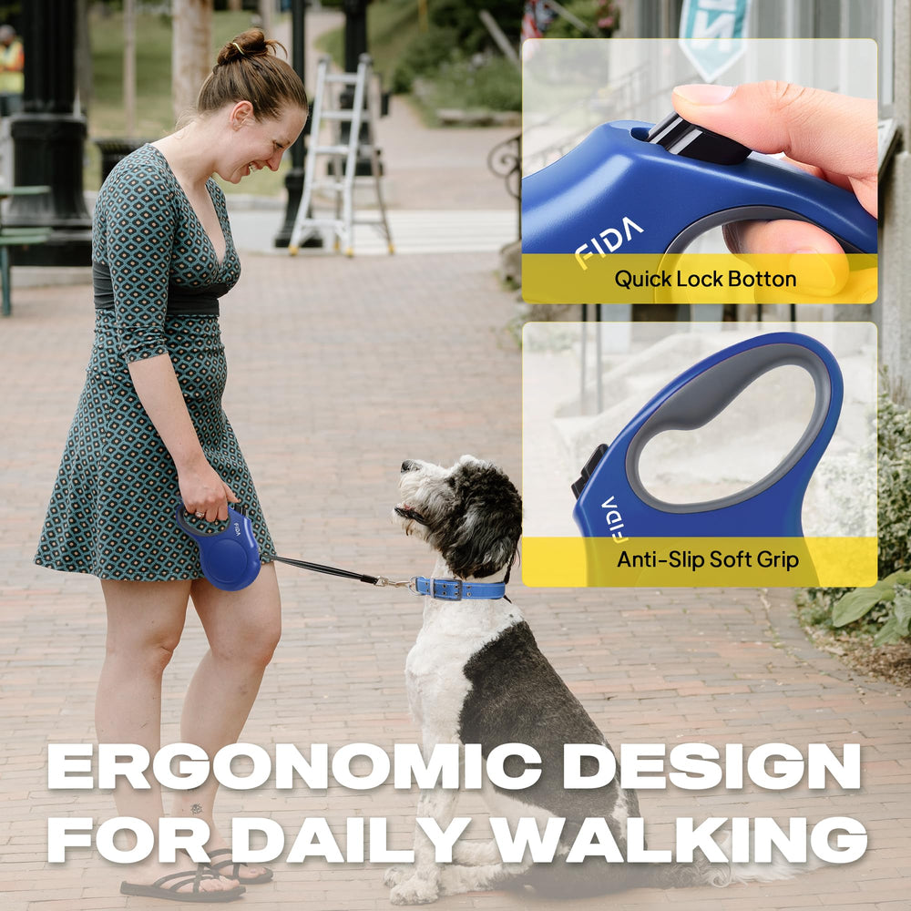 Fida laisse utilisée pour jogging avec grand chien illustrant contrôle et liberté
