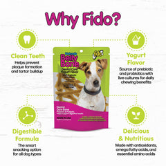 Fido détail de la texture en V montrant massage des gencives et nettoyage des dents