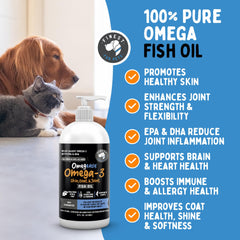 Finest For Pets huile versée d'une cuillère pour dosage précis et facile