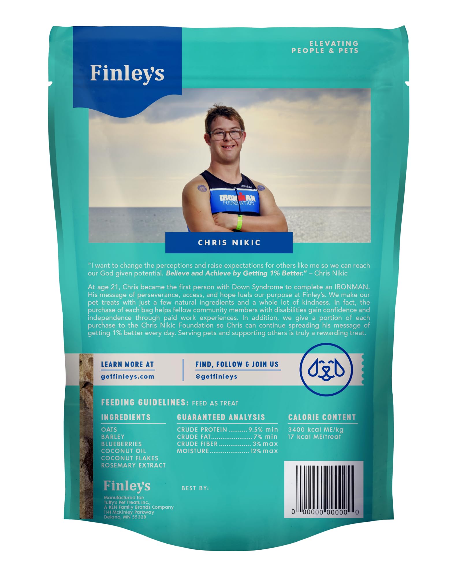 Finley’s gros plan sur la texture croustillante pour meilleure mâche
